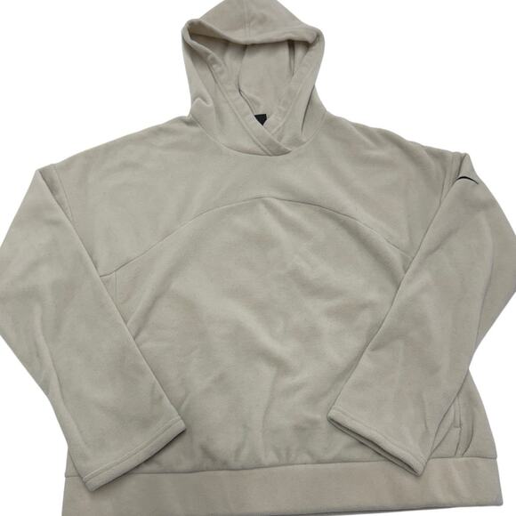 Nike Hoodie Womens‎ Medium Cream Fleece Training Pullover Sweater - Picture 1 of 9